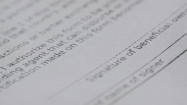 Signature on Contract by Pen in Hand. Write Business Agreement or Undersign Protocol of Convention. Move camera. Close up shot