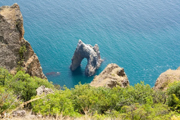 Famosa roca Golden Gate en Karadag, Crimea Fotos de stock