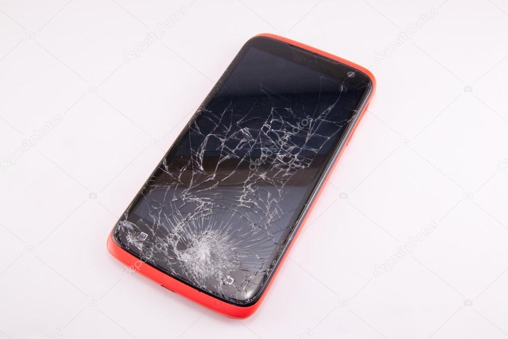 smartphone with broken screen