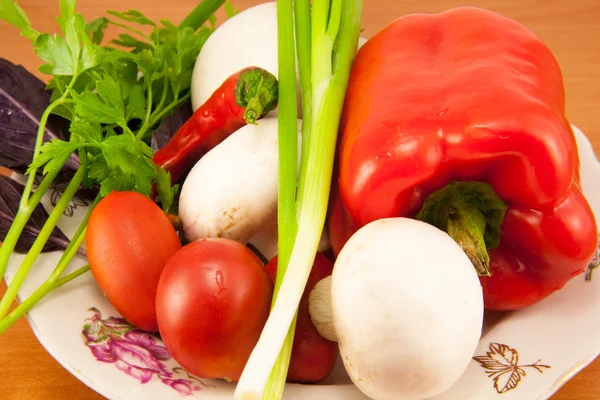 Gemengde groenten op een bord — Stockfoto