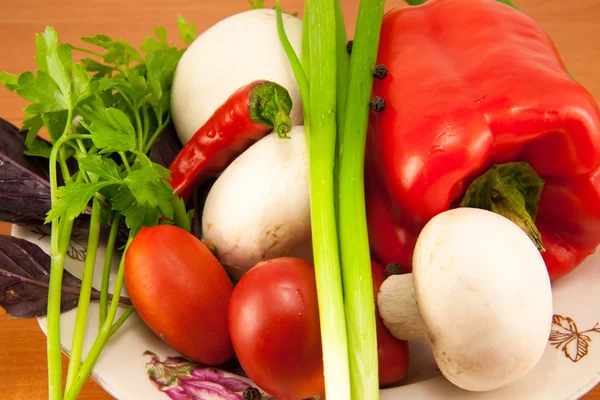 Légumes mélangés dans une assiette — Photo