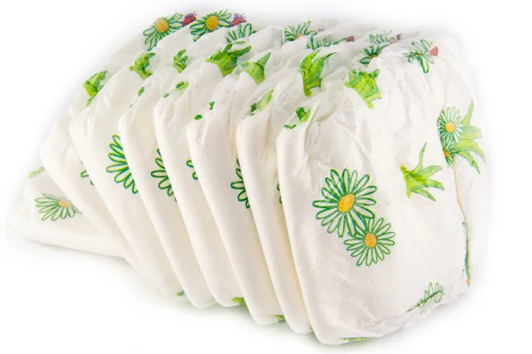 Stack of diapers isolated — Stock Photo, Image