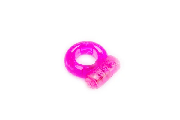 Pink vibrating sex toy on white — Stock Photo, Image