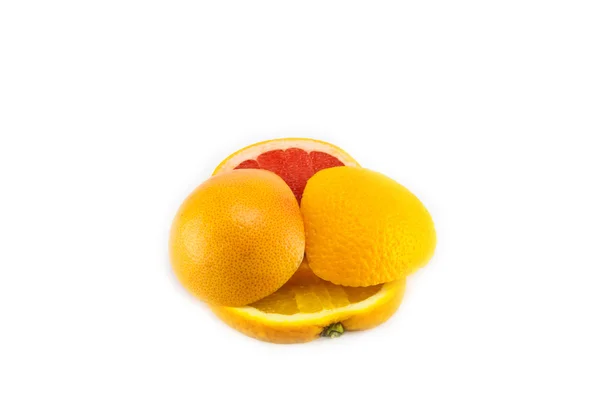Grapefruit und Orange schneiden — Stockfoto
