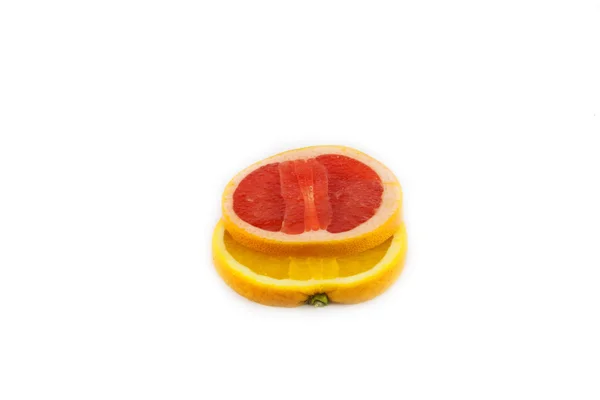 Corte de pomelo y naranja — Foto de Stock