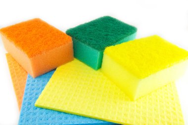 Sünger pedleri izole beyaz arka plan üzerinde Temizleme