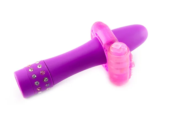 Vibración sexo juguete en blanco Imagen de stock