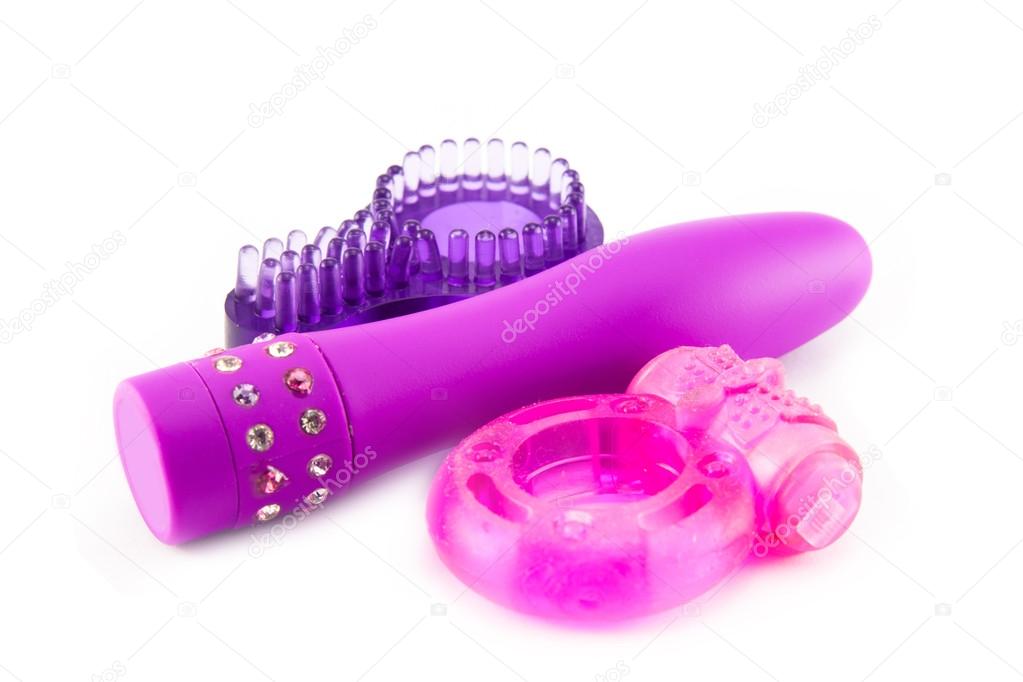 vibrating sex toy on white