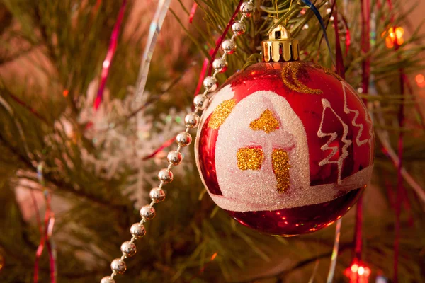 Christmas ornaments on the christmas tree Stock Picture