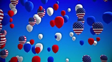 Amerikan bayrak balonları dalgalanıyor