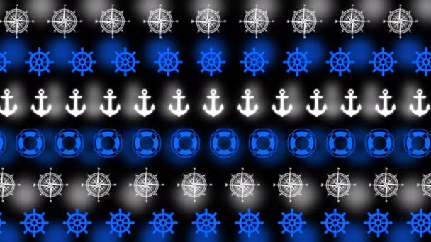环状海蓝白色元素 — 图库视频影像