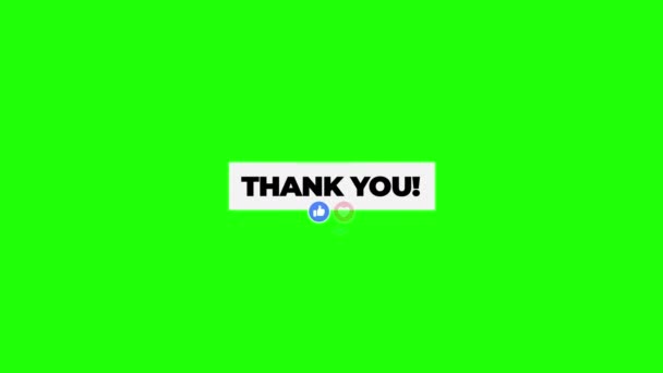 Спасибо Анимации Зеленом Фоне — стоковое видео
