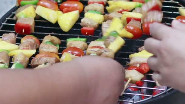 HD Footage of Grilling barbecue — Stock Video