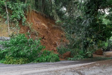 Natural disasters, landslides during the rainy season . clipart