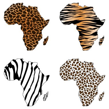 Afrika, Afrika Haritası hayvan baskı ile