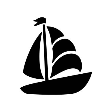 Tekne vektör ikonu yat logosu simgesi Anchor korsan denizcilik deniz karakteri karikatür çizimi çizimi