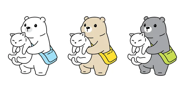 Bear Vector Polar Bear Cat Kitten Icon Logo Teddy Cartoon — Stockový vektor