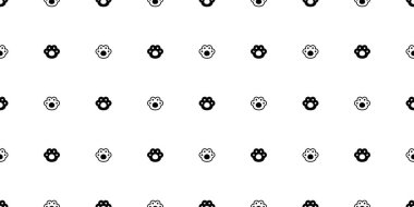 Köpek patisi kusursuz ayak izi kedi buldog vektör karikatürü izole fayans arka plan Duvar kağıdı eşarbı çizim tasarımı