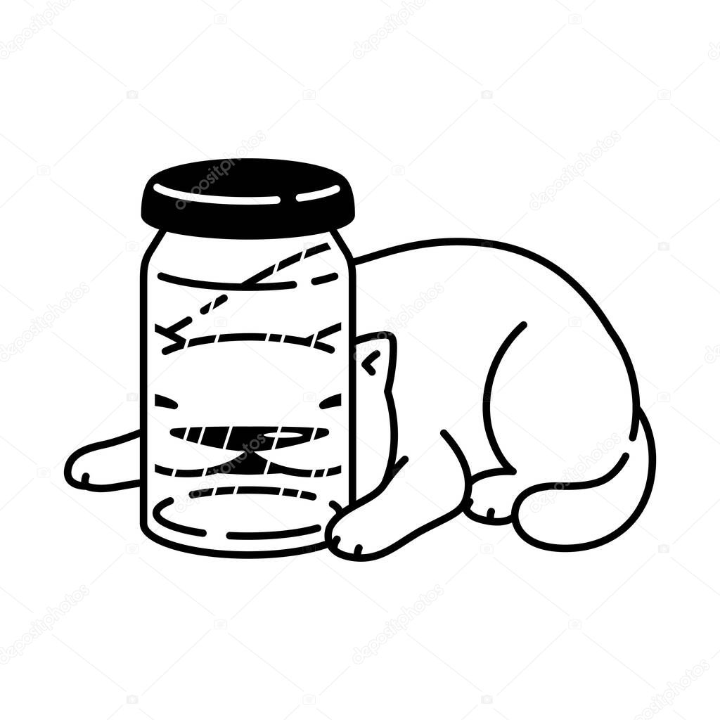 cat vector kitten calico icon bottle pet cartoon character symbol scarf illustration doodle design
