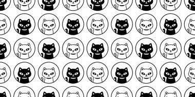 Kedi pürüzsüz desenli kedi yavrusu polka nokta calico vektör hayvan karalama eşarbı izole arka plan hayvan fayans duvar kağıdı çizim tasarımı