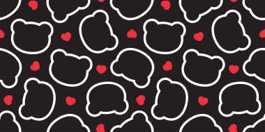 Ayı desensiz kutup kalbi sevgililer günü kartı kafa tekrar duvar kağıdı atkısı izole edilmiş bulut karikatürü çizim karo çizim çizim tasarımı