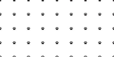 Köpek patisi desensiz kedi ayak izi vektörü Fransız buldog kedi yavrusu çizgi film izole edilmiş fayans arka plan Duvar kağıdı eşarbı çizim tasarımı