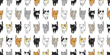 Kedisiz desenli kedi yavrusu Calico taşıyıcı hayvan eşarbı izole edilmiş hayvan karo duvar kağıdı arka plan çizim çizimi tasarımı