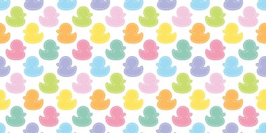 Ördek desensiz, lastik ördek duşlu çizgi film şeridi oyuncak tavuk vektör eşarbı izole edilmiş karton hayvan fayans duvar kağıdı arka plan karalama çizimi renk tasarımı