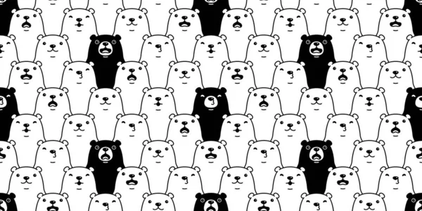 Ведмідь Безшовний Візерунок Полярний Ведмідь Векторна Порода Мультяшної Плитки Шпалери — стоковий вектор