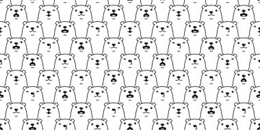 Ayı desensiz kutup ayısı vektörü karikatür karo duvar kağıdı karalama tekrar arkaplan çizimi beyaz tasarım