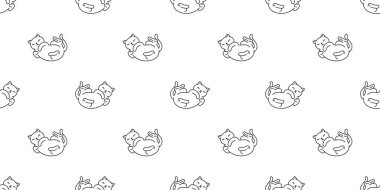 kedi desensiz kedi yavrusu uyuyan calico vektör hayvan eşarbı izole edilmiş arka plan çizgi film hayvan fayanslı duvar kağıdı çizimi beyaz karalama tasarımı