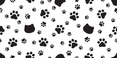 kedi desensiz pati kedi ayak izi Calico vektör eşarp izole arka plan çizgi film hayvan fayans duvar kâğıdı çizim çizim tasarımı