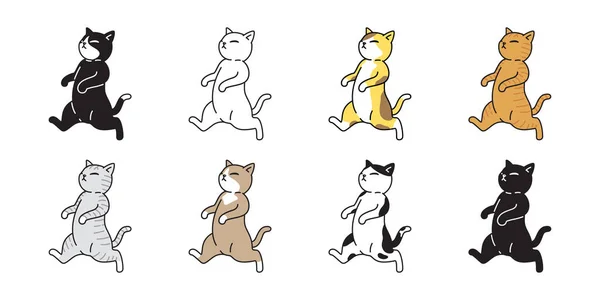 Kat Vector Kitten Calico Icoon Huisdier Lopen Ras Karakter Cartoon — Stockvector