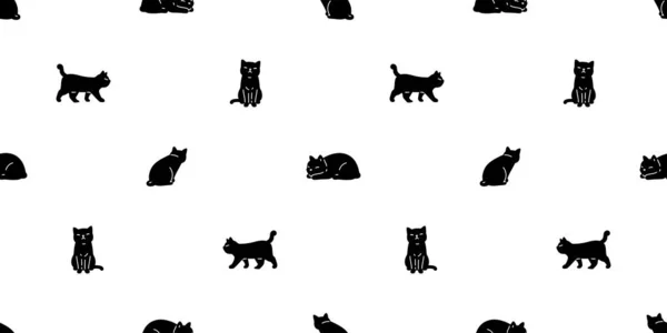 Katze Nahtlose Muster Kätzchen Calico Vektor Haustier Wiederholen Hintergrund Schal — Stockvektor