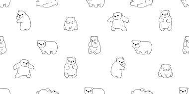 Ayı desensiz kutup vektörü Teddy karikatür eşarp hediye paketi kağıt tekrar duvar kâğıdı illüstrasyon tasarımı