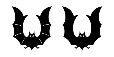 Yarasa vektör simgesi logosu Cadılar Bayramı sembolü Dracula Vampir Uçan Karakter karikatür çizimi çizim çizimi çizimi