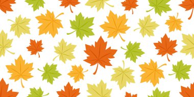 Akçaağaç yaprağının dikişsiz deseni, Noel ağacı, çiçek bahçesi, orman hediyesi, kağıt kaplama arka plan, duvar kâğıdı karalama, çizim eşarbı, izole edilmiş.