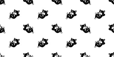 Köpek desensiz Fransız bulldog uyuyan vektör karikatür karalama kağıt kaplama arka plan Duvar kağıdı illüstrasyon eşarbı izole tasarım siyah