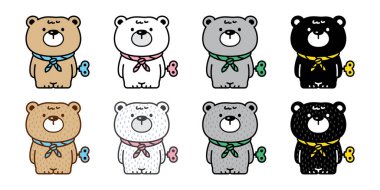 Bear polar toy icon vector wind up doll character cartoon symbol teddy illustration isolated design
