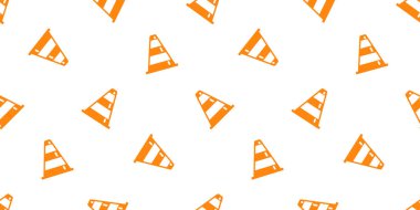 Trafik Konileri Kusursuz Turuncu desenli hediye kâğıt kaplama arka plan Duvar kağıdı eşarbı izole çizim tasarımı