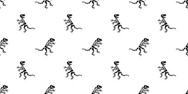 Dinozorların dikişsiz iskelet iskeleti t-rex Tyrannosaurus rex fosil çizgi film karakteri çizim karalama kağıt kaplama arkaplan Duvar kağıdı eşarbı izole tasarım