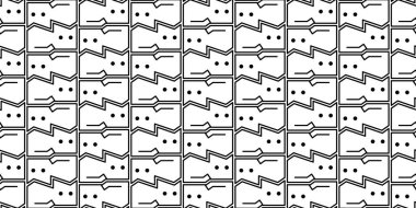 Kedi pürüzsüz desen, birbirine kenetlenmiş beton yol bloğu, Brick kedi yavrusu, Calico karikatür, hayvan resimleri, karo kaplama, kaplama kağıdı, duvar kağıdı eşarbı, izole edilmiş.