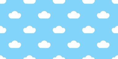 Bulutsuz desensiz mavi gökyüzü kabarık vektör karikatür karo karo arka plan hediye paketi kağıdı Duvar kağıdı illüstrasyon eşarbı izole