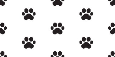Köpek pençesi desensiz pikselsiz kedi ayak izi kedi ayak izi yavru köpek yavrusu çizgi film karalama hediye kâğıdı Duvar kağıdı kaplama arka plan eşarbı izole illüstrasyon tasarımı