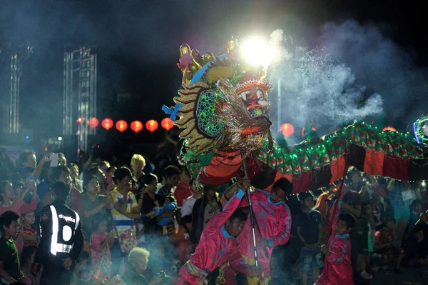 Pattaya Thaïlande Février 2015 Célébrations Spectaculaires Nouvel Chinois 2558 Mise — Photo