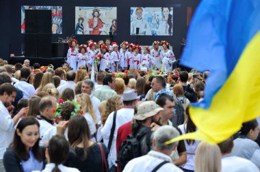 KIEV, UKRAINE - 24 AĞUSTOS 2013: Bağımsızlık Gününü Kutlama.