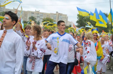 KIEV, UKRAINE - 24 AĞUSTOS 2013: Bağımsızlık Gününü Kutlama.