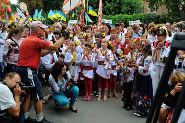 KIEV, UKRAINE - 24 AĞUSTOS 2013: Bağımsızlık Gününü Kutlama.