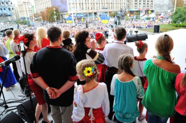 KIEV, UKRAINE - 24 AĞUSTOS 2013: Bağımsızlık Gününü Kutlama.
