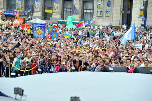 KIEV, UKRAINE - AUGUST 24, 2013:  celebrating the Independence Day.